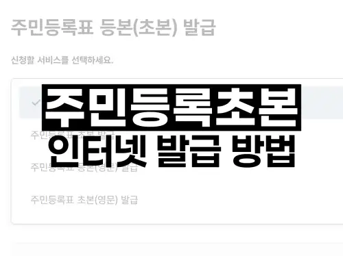 주민등록초본 인터넷 발급 방법