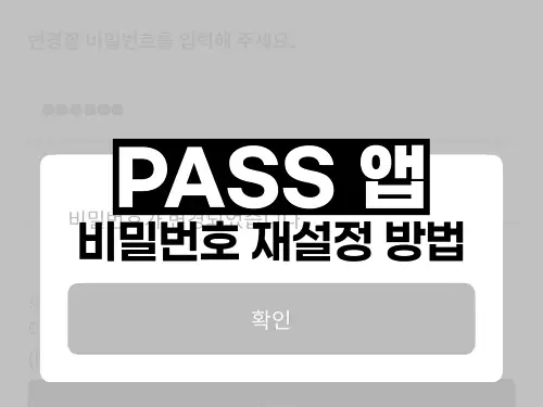 PASS 앱 비밀번호 재설정 방법