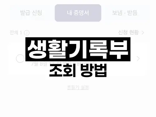 생활기록부 조회 방법